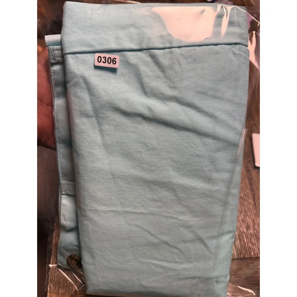 Brooks Brothers 346 Mens Light Blue Cotton Chino Shorts Size 36 Flat Front